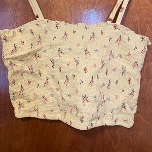 Pale Yellow floral crop top